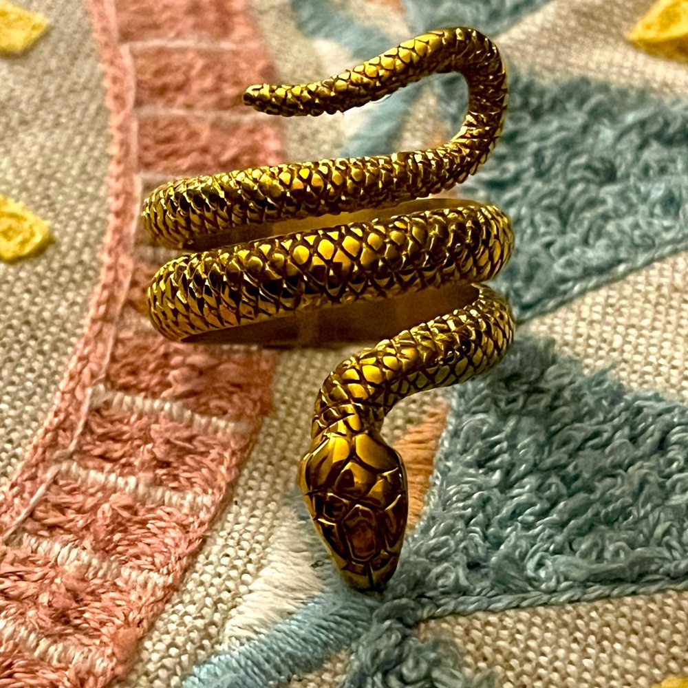 GOLD SERPENT SNAKE RING 🐍 ADJUSTABLE